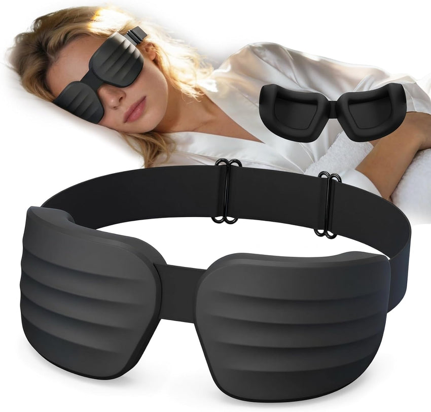 3D Contoured Sleep Mask Zero Pressure Blackout Adjustable