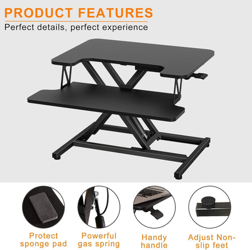 ERGOMAKER Standing Desk Converter, 22"/55cm Wide Height Adjustable Quick Sit to Stand Up Desk Riser