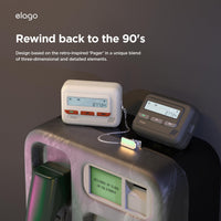 elago Pager Case Compatible with AirPods Pro 2, Retro Designed Case Cover with Chain Strap, USB-C/Lightning Cable (Classic White)