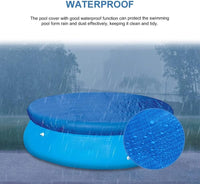 Round Pool Cover 495cm Foldable Drawstring Solar Heat Insulation â Blue