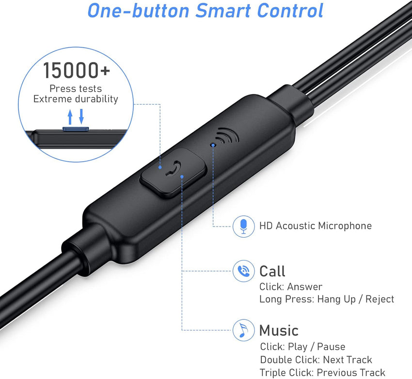 Blukar Earphones, In-Ear Headphones Earphones High Sensitivity Microphone - Noise Isolating, High Definition, Pure Sound for iPhone, iPad, Smartphone, MP3 Players etc.