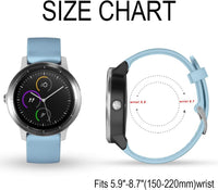 Vobafe 20mm Strap for Garmin Vivoactive 3/3 Music/Venu/Venu 2 Plus/sq/sq 2/Forerunner 245/645/55, Soft Silicone Watch Band Replacement for Garmin Vivomove HR/Instinct 2S/Fenix 7S, Black