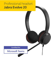 Jabra Evolve 20 Microsoft Lync Stereo Headset, Black