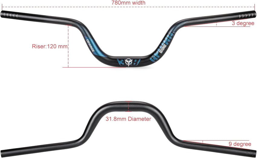 Bicycle Riser Handlebar Lightweight Aluminium Alloy 780mm â Blue