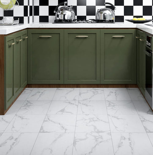 Self-Adhesive Vinyl Floor Tiles 30x30cm 32pcs Grey White Marble Ã¢ÂÂ 32pc
