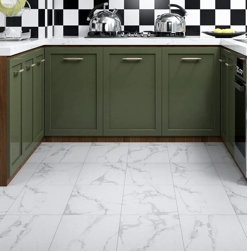 Self-Adhesive Vinyl Floor Tiles 30x30cm 32pcs Grey White Marble Ã¢ÂÂ 32pc