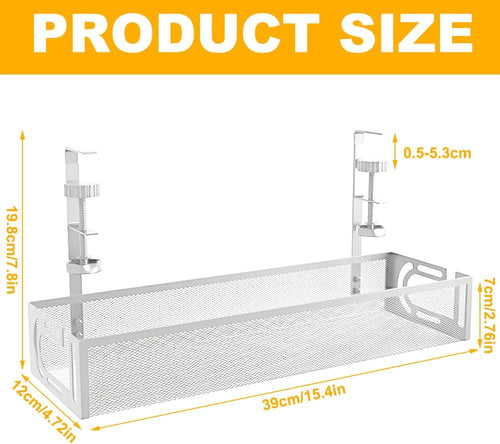 Rppiup Under Desk Cable Management Tray, No Drill Steel Cable Management Under Desk tray, Hollow Sturdy Metal Mesh Table Wire Organiser No Damage to Table, for Office Home Kitchens