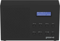 Groov-e Paris DAB & FM Digital Radio - Built-In Alarm Clock & Bluetooth Connectivity - LCD Display - Mains or Battery Operated - Portable Radio - 20 Preset Stations - Black