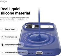 elago Magnetic Silicone Case Compatible with iPhone 17 Pro Case 6.3â - Compatible with MagSafe, Premium Liquid Silicone Material, Protective Cover, Shockproof, Slim Phone (Cobalt Blue)