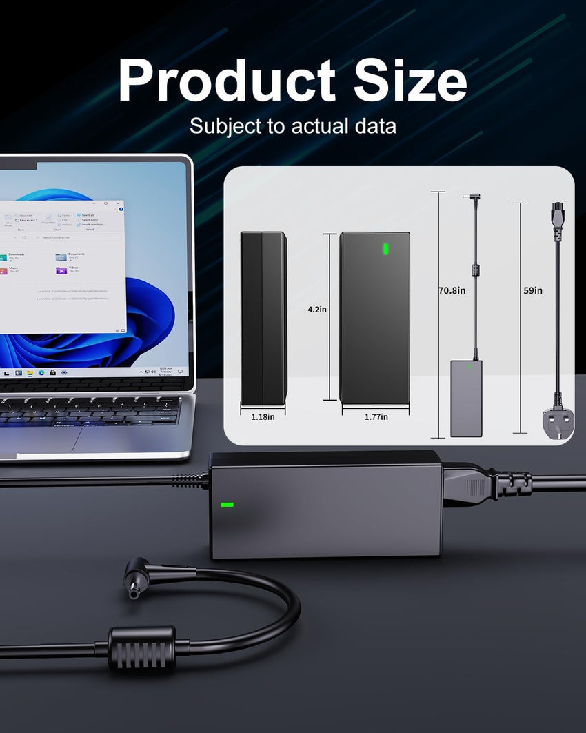 Yisbat 19V 65W Laptop Charger Compatible with Dynabook Satellite Pro C40 C50 C40-H C40-G C40-J C50-J C50-H C50-E C50-K C30-K C50D-B E10 ET10-G E10-S Laptop PS0131EA1ACA