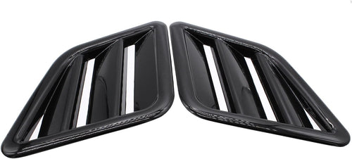2 PCS/SET Bonnet Vent Cover Glossy ABS Black Hood Vent Cover Engine Air Flow Outlet Vent Cover Grille Replacement for Ford Focus Fiesta Vauxhall Corsa Jazz