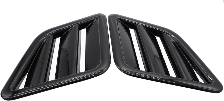 2 PCS/SET Bonnet Vent Cover Glossy ABS Black Hood Vent Cover Engine Air Flow Outlet Vent Cover Grille Replacement for Ford Focus Fiesta Vauxhall Corsa Jazz
