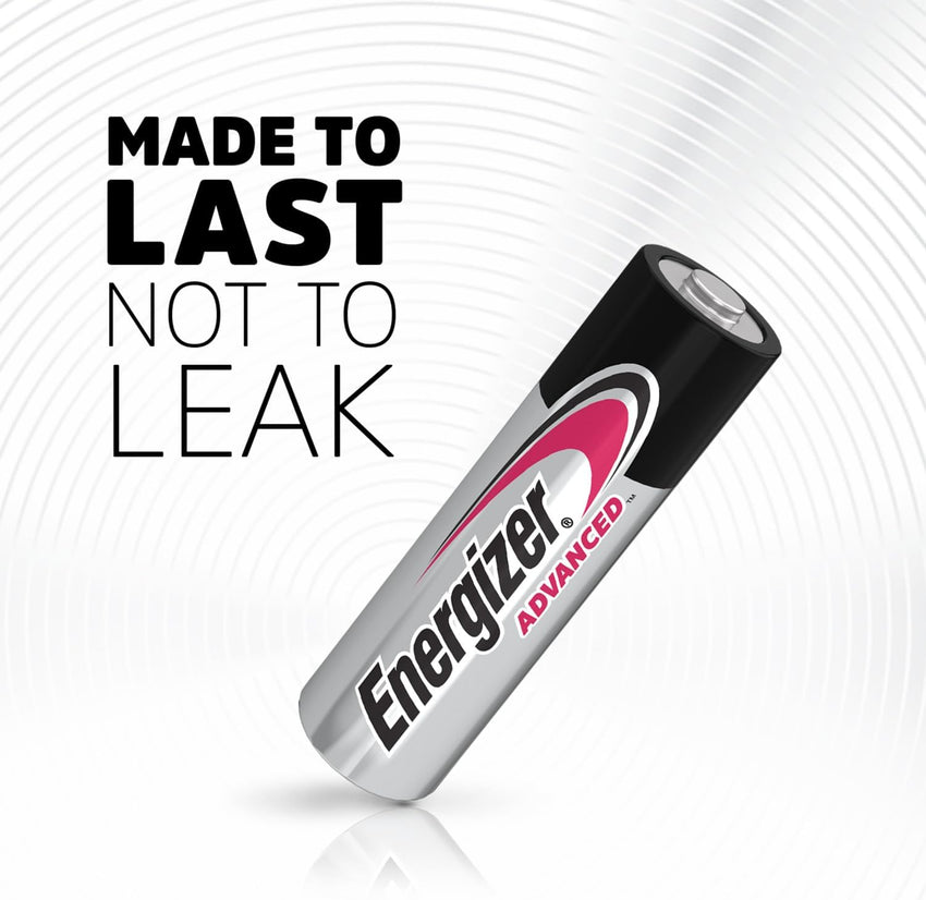 Energizer Advanced - AA Batteries (12 Pack) - Double A Battery 1.5V - Up To 100% Longer Lasting - Ideal for High-Drain Devices - 0% Plastic Packaging - 10 Year Shelf Life [Amazon Exclusive]