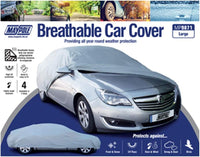 Maypole Breathable Full Cover for Large Cars Water Resistant, Grey