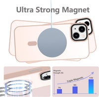 SupVict iPhone 13 Case Magnetic, Phone Case iPhone 13 Compatible with MagSafe Ultra Slim Thin Translucent Matte Back, Shockproof Anti-Yellow Military Grade Protective Cover Case for iPhone 13 Pink