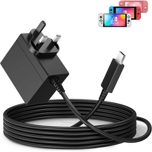 45W Charger for Nintendo Switch, USB C Charger for Switch with 5FT Charging Cable,15V 3A Fast Charging Adapter Compatible with Nintendo Switch/Switch Lite/Switch OLED/Switch Dock,Support TV Mode