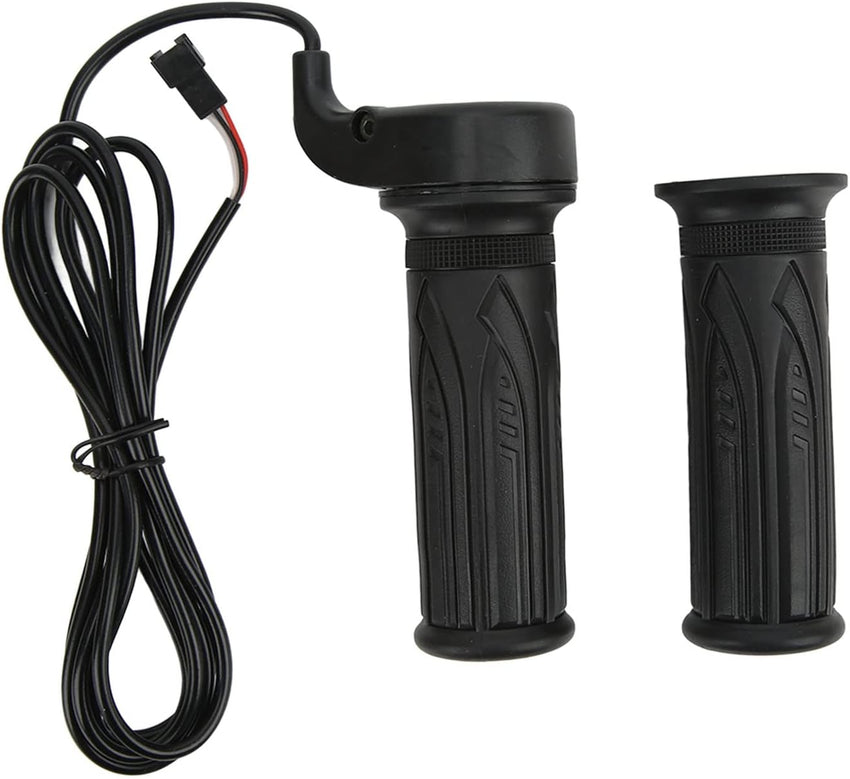 1 Pair Electric Bike Throttle 12V-72V 3 pin connection,20X Full Twist Skid Resistance Electric Bike Accelerator Grips with SM Plug