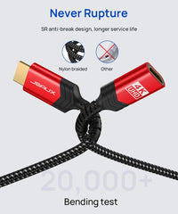 JSAUX HDMI Extension Cable, 1M 4K@60Hz HDR High Speed HDMI 2.0 Extender HDMI Male to Female Lead Support 3D, 18Gbps, ARC, Ethernet Compatible for TV Stick, Roku Fire Stick, Blu-Ray, PS3/PS4 - Red