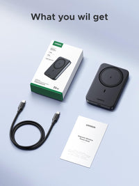 UGREEN Nexode Magnetic Wireless Power Bank Fast Charging, 10000mAh MagSafe-Compatible Portable Charger PD 20W USB-C Battery Pack Compatible with iPhone 16/15/14/13/12 Plus/Pro/Pro Max/Mini