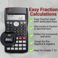 SC-216 Non-Graphing Scientific Calculator, Middle/High School, Fraction Key BATTERIES INCL