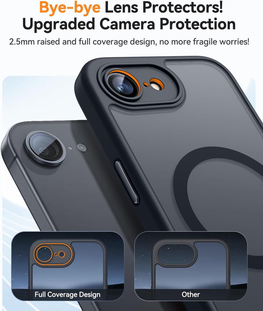 CANSHN Magnetic Shockproof for iPhone 17e / 16e Case, Black