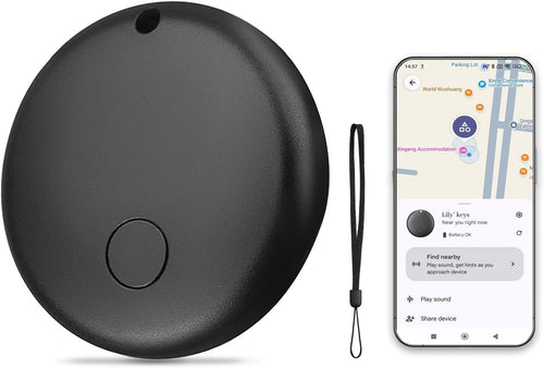 [Android Systems, High Accuracy] Anti-Lost Tag, Small Smart Tag, Android Tracker, Compatible with âFind My Deviceâ App (AndroidOnly) for Keys, Wallet, Luggage (Black-1)