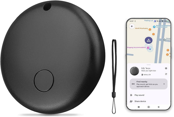 [Android Systems, High Accuracy] Anti-Lost Tag, Small Smart Tag, Android Tracker, Compatible with âFind My Deviceâ App (AndroidOnly) for Keys, Wallet, Luggage (Black-1)