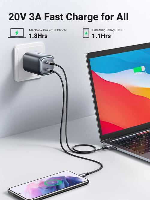 UGREEN USB C to USB-C Charger Cable 60W Type C to C Lead Fast Charging Compatible With iPhone Air/17/16 Pro Max, Galaxy S25 Ultra, Pixel 9, iPad Pro 2024/Air 5, MacBook Pro (2M)