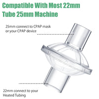 CPAP Inline Filters 8-Pack Universal Fit for CPAP Machines 22/25mm Tubes â Individually Packed