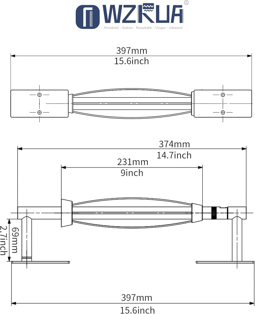 WZRUA Kitchen Roll Holder Under Cabinet, Wall Mounted or Self Adhesive Paper Holder, Brushed Nickel SUS304 Stainless Steel Kitchen Roll Holder with Damping for Kitchen(Square Base)