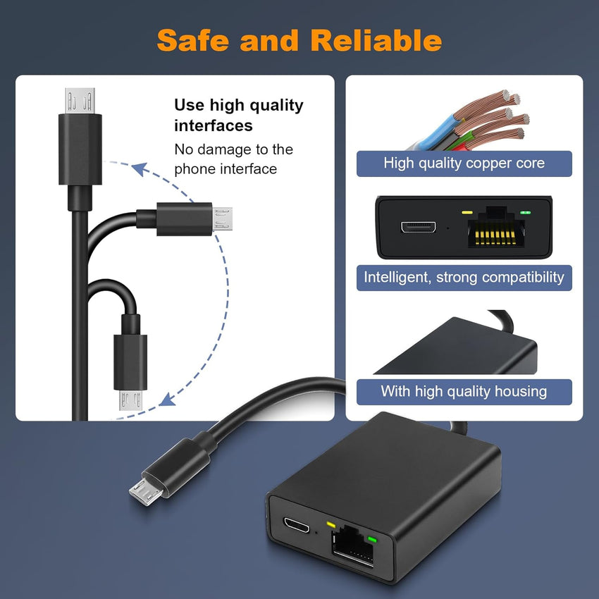 ARCELI Ethernet Adapter for Fire TV Stick- Micro USB to RJ45 Ethernet Network Adapter Compatible with 4K Fire Stick, Chromecast, Google Home Mini and More Streaming TV Sticks Up to 100 Mbps