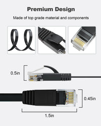 Yauhody CAT6 Ethernet Cable - 1m Black Pack of 6, High Speed Gigabit Internet LAN Patch Cable for TV, Gaming, Router