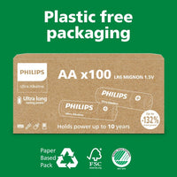 Philips Ultra AAA Alkaline Batteries - Reliable for Remotes, Toys and Small Gadgets, Pack of 40