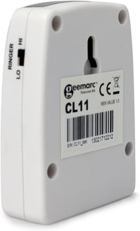 Geemarc CL11 - Telephone Ringer Amplifier with Bright Flashing Light - Works with Landline Phones - Wall Mountable - Ideal for Noisy Environments and Hearing Impaired People, White