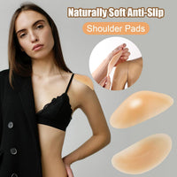 SAVITA 2 Pairs Silicone Soft Anti-Slip Shoulder Pads, Self Adhesive Invisible Non-Skidding Shoulder Push-up Pads Reusable Shoulders Enhancer Sticky Pad for Women Clothing (Skin Color)
