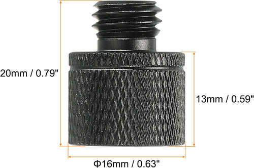 Mic Stand Adapter 3/8 Female to M10 Male Thread for Microphone Tripod â Black