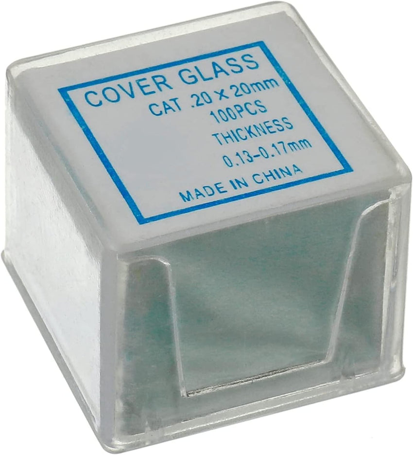 HUAREW 50 Pcs Pre-Cleaned Microscope Slides And 100 Pcs Ground Edge Pre-Cleaned Microscope Cover Glasses With 4 Plastic Droppers