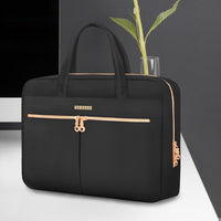 Ferkurn Laptop Bag Case 17 17.3 inch for Women Men, Messenger Briefcase Compatible with Alienware Nitro 5 XPS 17 ThinkPad Legion 5 Inspiron HP Pavilion Asus Acer, Slim Strap Computer Bag, Black