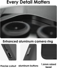 Aulumu A16 Vegan Leather Cooling for iPhone 16 Pro Case | with Cooling Fins | Luxury Comfort | Compatible with MagSafe - Black