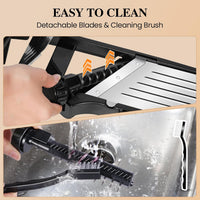 MASTERTOP Adjustable Mandoline Vegetable Slicer, Upgraded Professional Mandolin Slicer for Potato Cabbage Onion Fruits, Stainless Steel Kitchen Mandoline Food Slicer with Gloves and Cleaning Brush