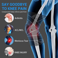Knee Support Brace Adjustable Compression Sleeve for ACL & Arthritis Black M