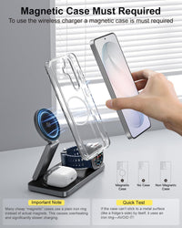 3-in-1 Magnetic Wireless Charger Qi2 25W MagSafe-Compatible for Samsung & iPhone Black