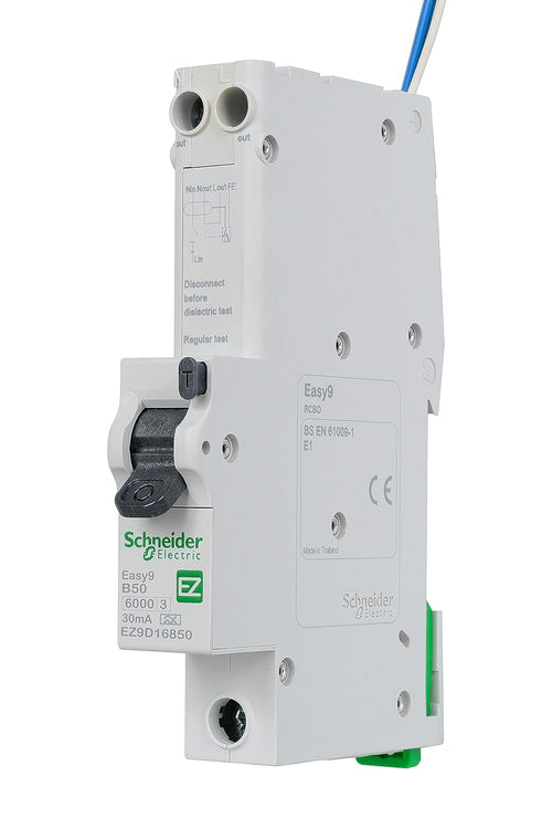 Schneider Electric RCBO Residual Circuit Breaker 1P 50A 30mA Type A B-curve â EZ9D16850