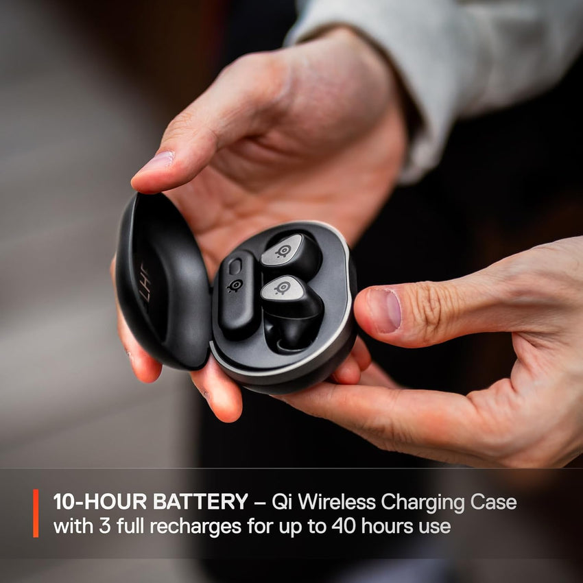 SteelSeries Arctis GameBuds for PS5 - Wireless Gaming Earbuds - 2.4GHz + BT 5.3 - ANC/Transparency - IP55 Water Resistant - 40H Battery - Wireless Charging - PS5, PC, Switch 2, Mobile - Black