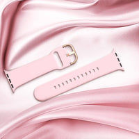 Yoohoo Straps 4 Pack, Compatible with Apple Watch Straps 38mm/40mm/41mm, Soft & Smooth Silicone, Buckle Strap Compatible with iWatch Series 7, SE, 6, 5, 4, 3, 2, 1, Grey/Pink/Lavender/Wine Red