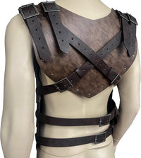 Viking faux leather embossed long chest protector LARP cosplay armor Ã¢ÂÂ Brown B