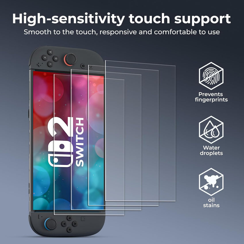 HEYSTOP Screen Protector for Nintendo Switch 2 [4 Pack] Screen Protector Tempered Glass Film for Nintendo Switch 2 Model 2025 Latest Model, 9H Hardness Anti-Scratch, HD Clear, Easy Installation