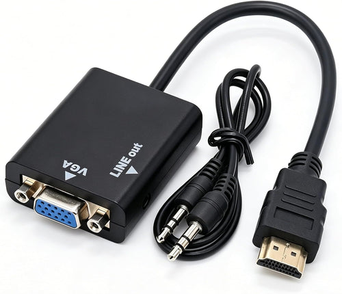 VGA to HDMI Converter with 3.5mm Audio 1080P VGA to HDMI Adapter with USB Power Cable 0.28m VGAs-Male Input to HDMIs-Female Output Converter for TV Stick, HDTV, Computer, Laptop, PC, Monitor,Projector