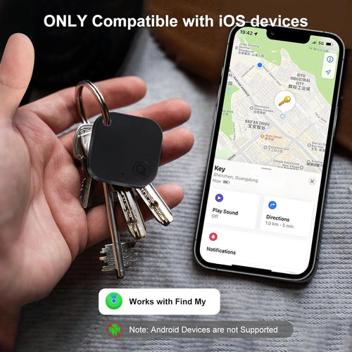 Air Tags-2 Pack Tracker Tag Work with Apple Find My (iOS Only), Loud Sound, Replaceable Battery, Item Finder for Keys/Luggage/Backpack/Suitcase/Wallet, Black