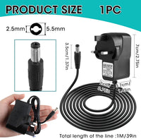 Guitar Pedal Power Supply 9V DC 1A Adapter for Effects Pedals â 1M Cable